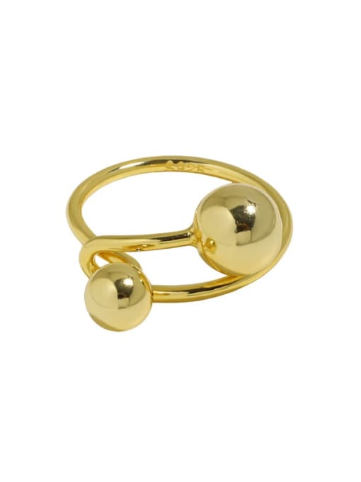 Yh434 [18K Gold] 925 Sterling Silver Geometric Minimalist Band Ring